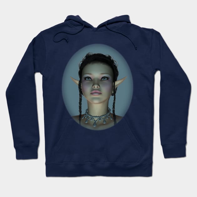 Circe Nymph Snow Queen Profile Hoodie by Rivendell